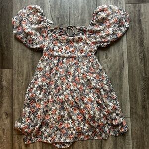 MINKPINK Multicolor Floral Dress with Puff Sleeves